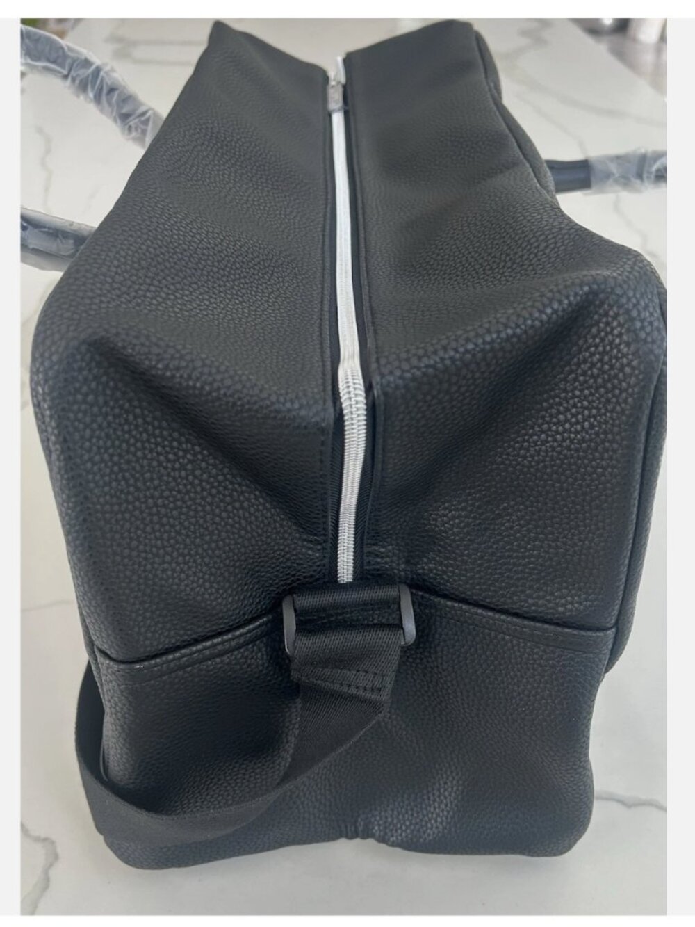 Ralph Lauren Fragrances Duffle Black Faux Leather Travel Shoulder Gym Bag New - Picture 6 of 13